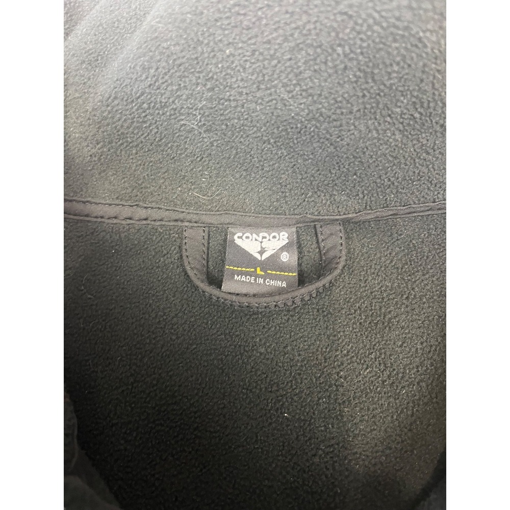 Condor Patrol Jacket Mens L Black 1/4 Zip Extendable Cuffs Thumb Holes Pockets - Picture 7 of 15